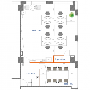 虎ノ門40MTビル（30坪）のレイアウト画像