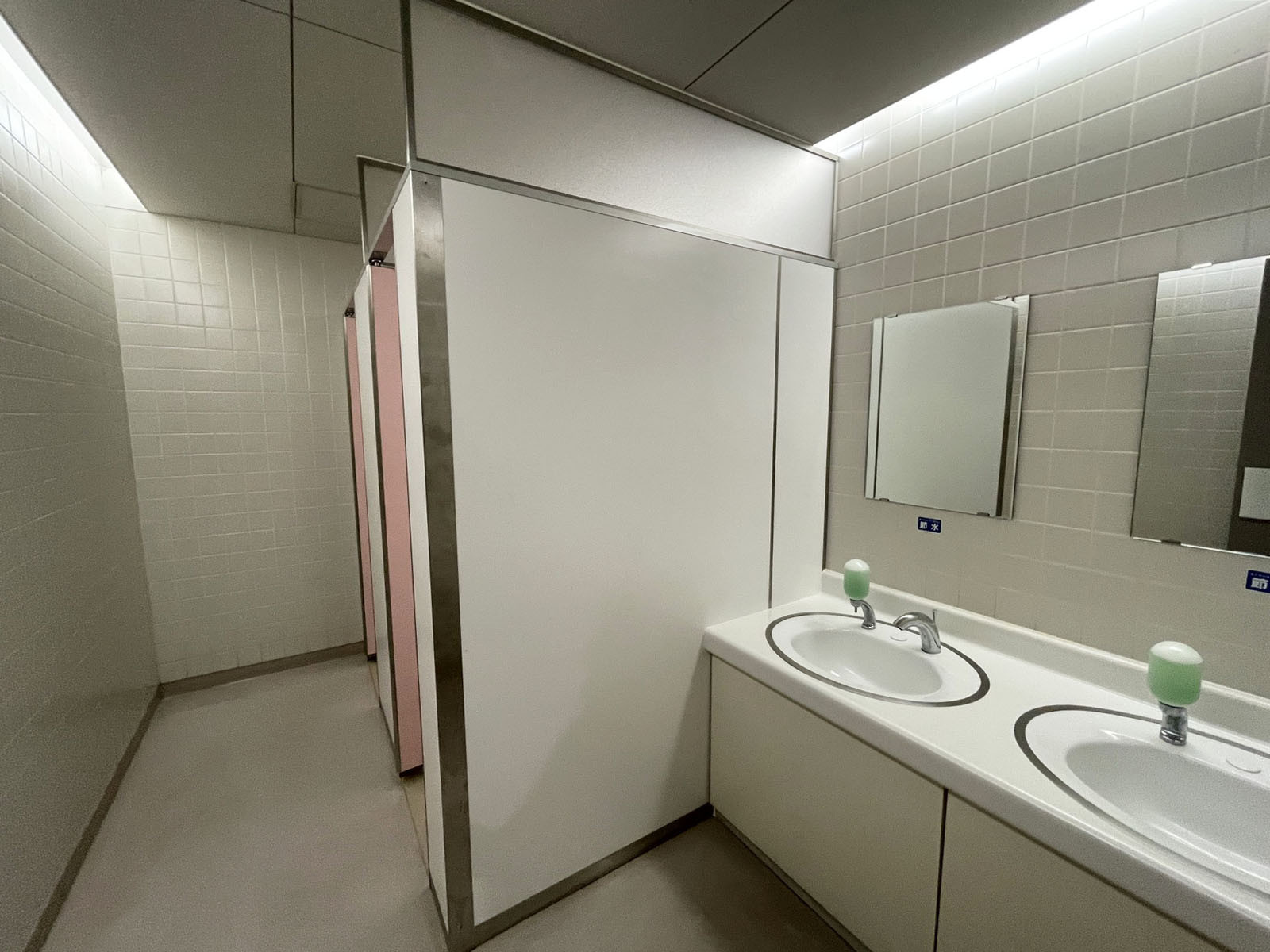 女性用トイレ全体の様子(個室2室)