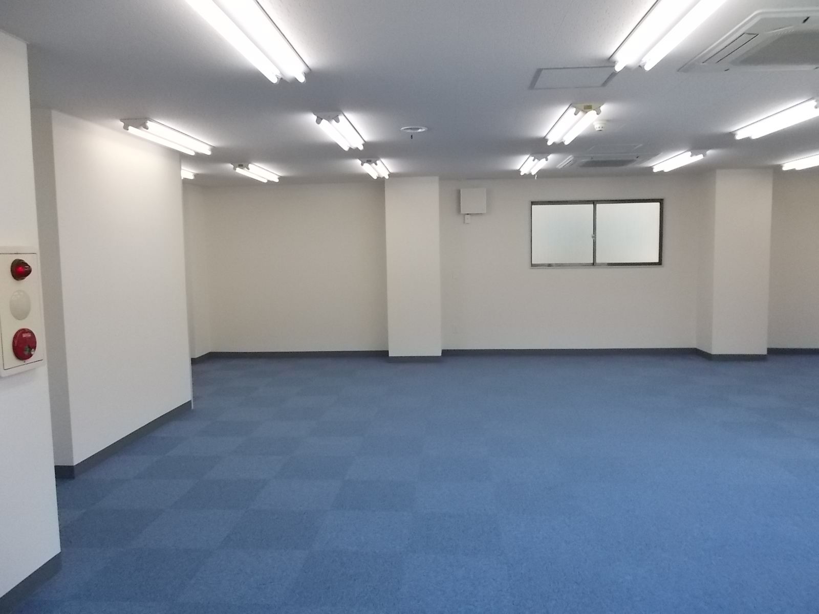 特徴的な青いカーペット