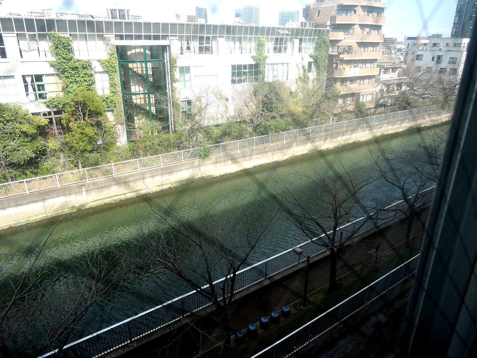 窓から見える河川