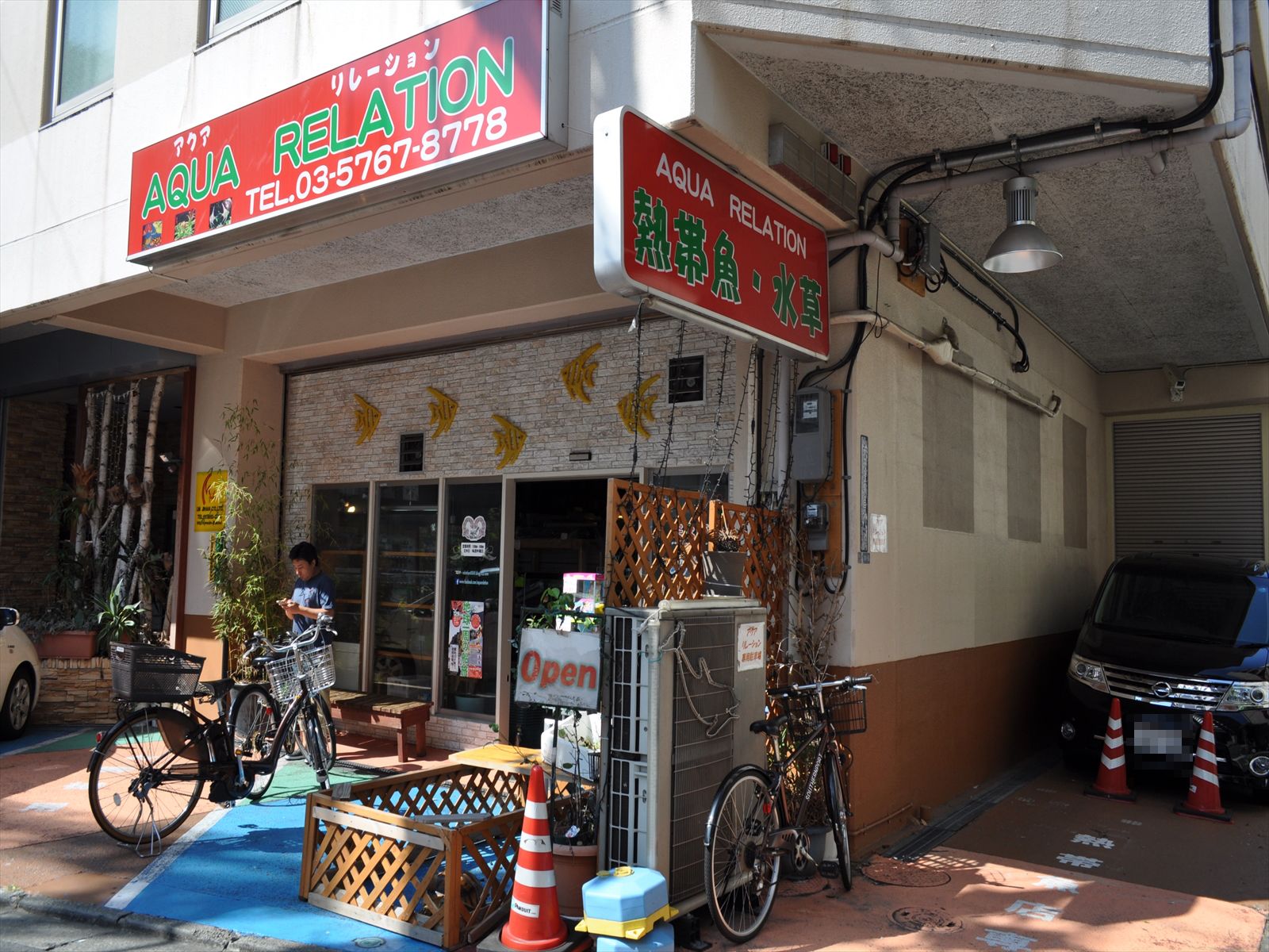 1階には熱帯魚取扱店