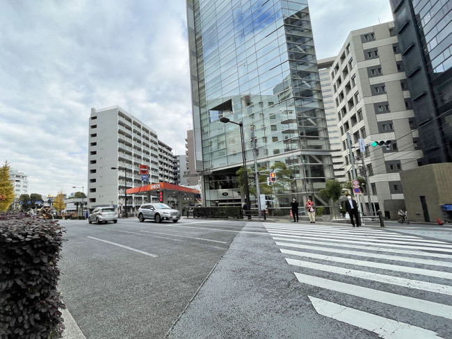 LUCID SQUARE SHINKAWA前面の通り