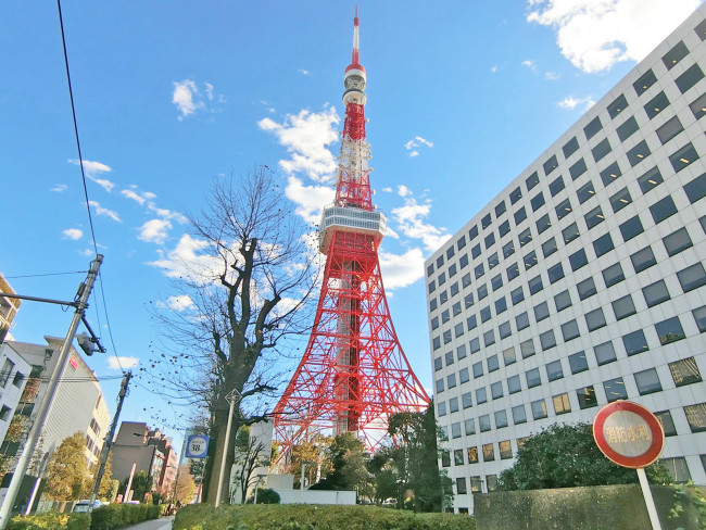 徒歩圏内の東京タワー