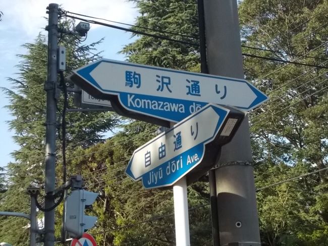 駒沢通りと自由通りの交差点