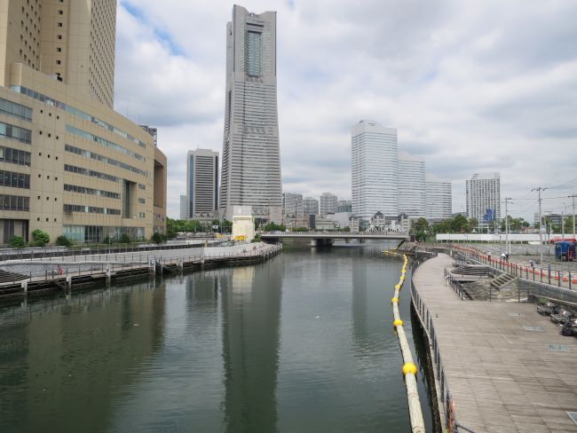 ビル近くに流れる大岡川