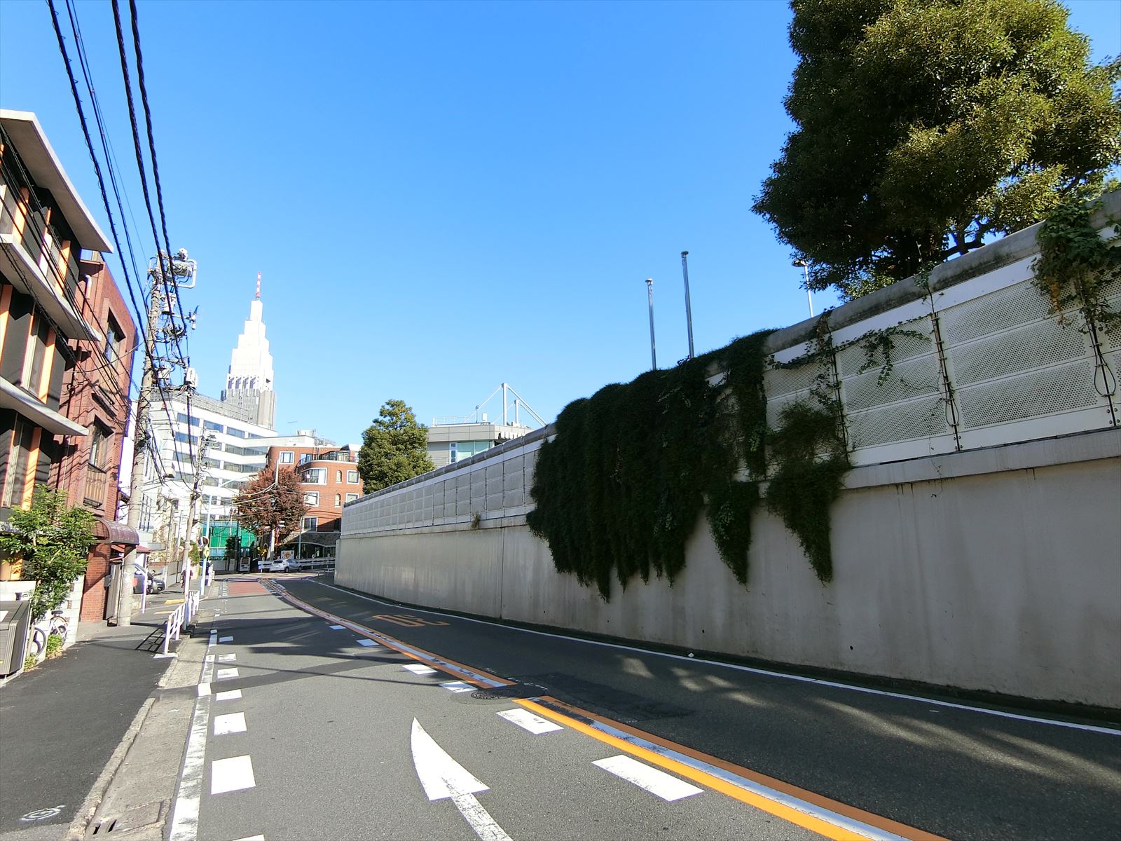 向かいには首都高が通る