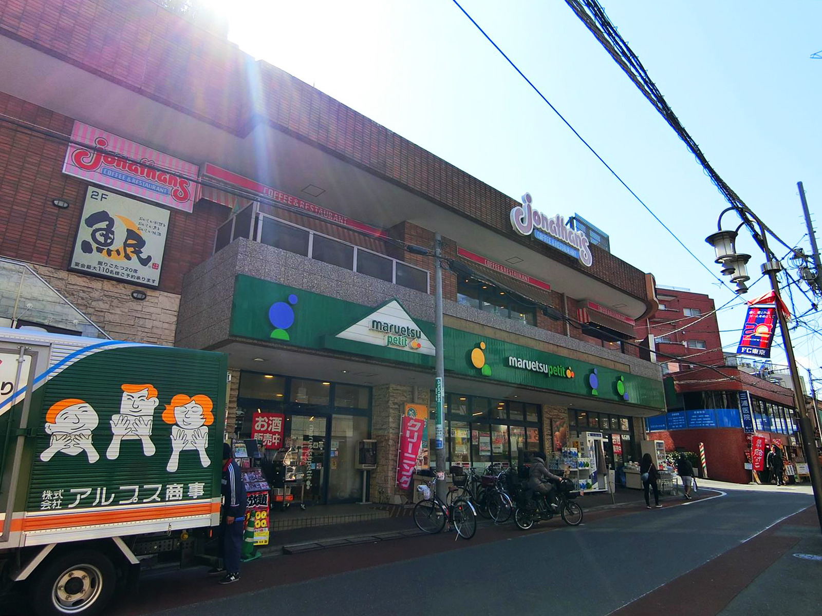 徒歩2分のマルエツプチ不動前店とジョナサン目黒不動前店