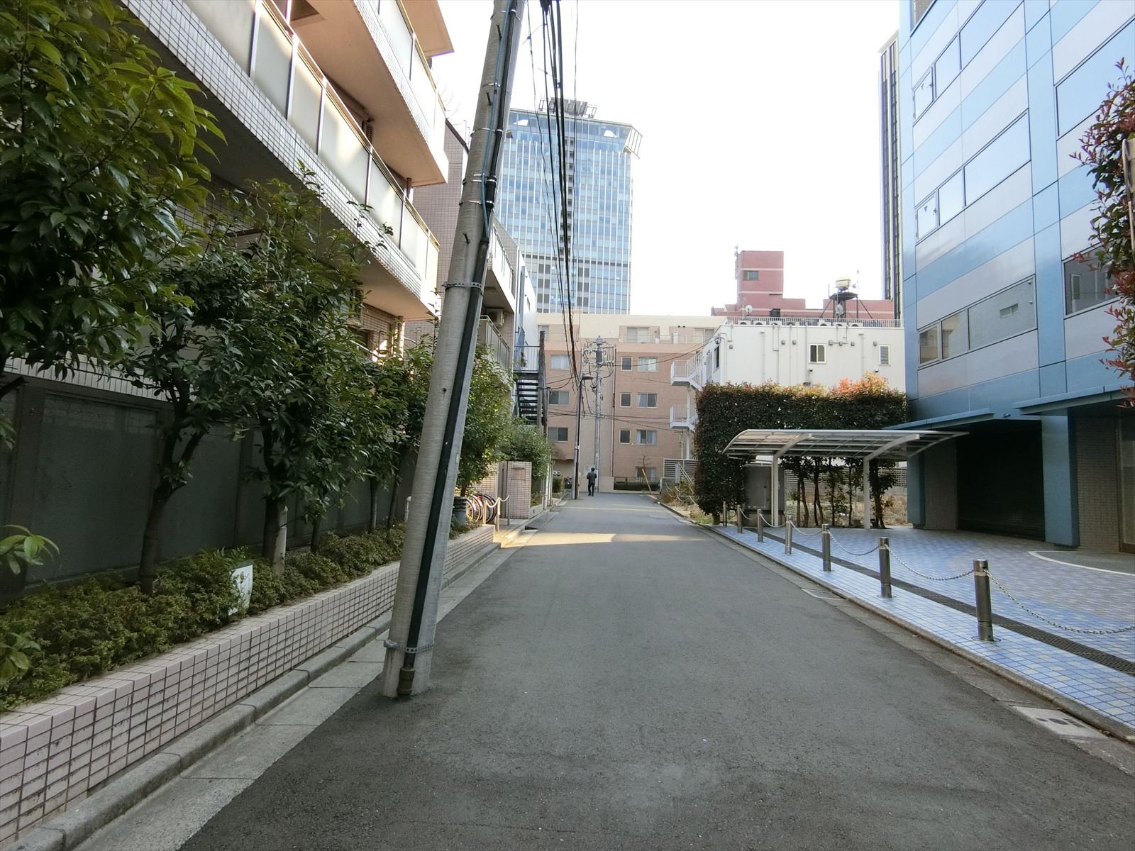 オフィスビル前面の通り