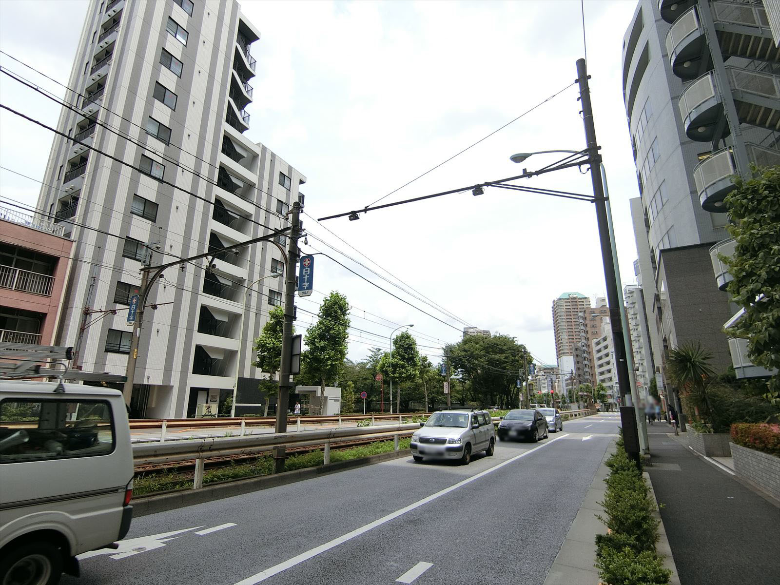前面の新目白通り