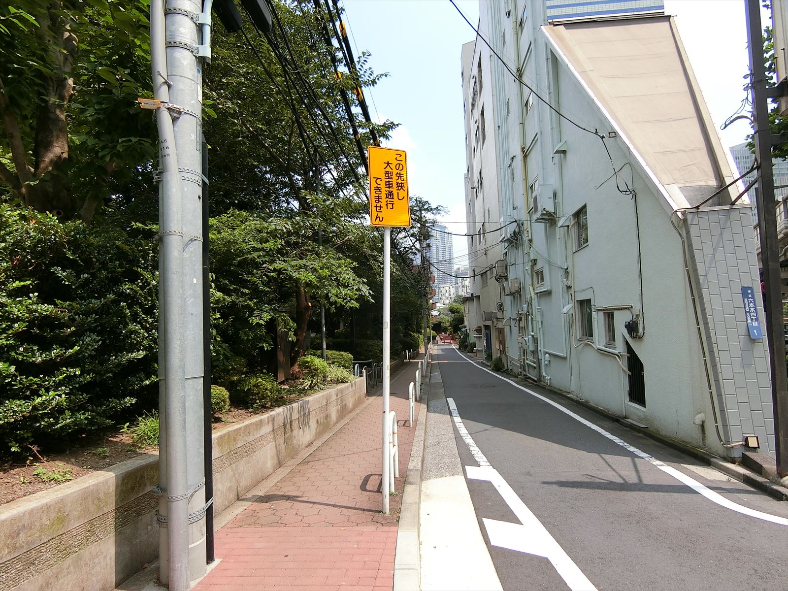 オフィスビル裏側の通り