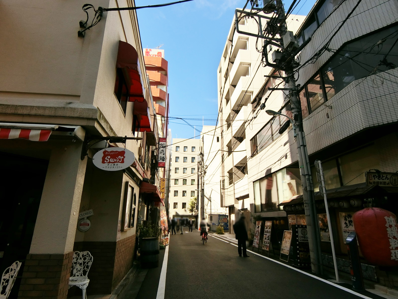 築地田村ビル前面の通り
