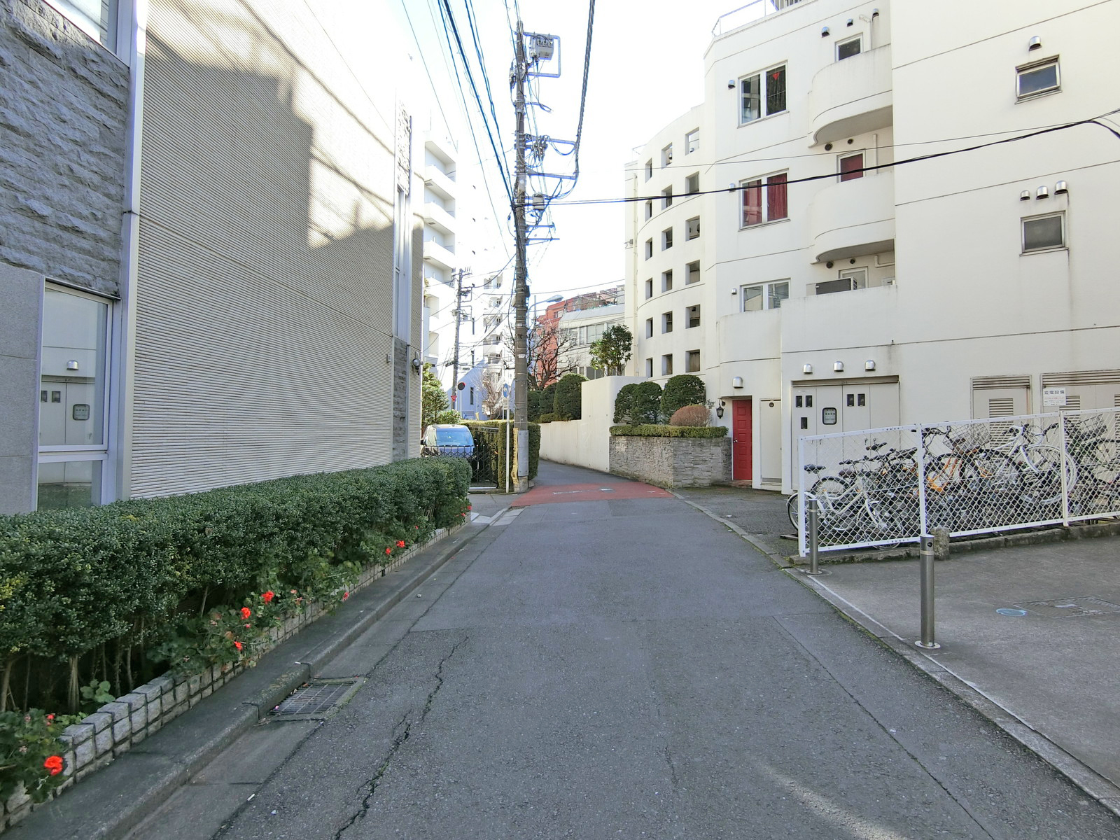 三澤千駄ヶ谷4丁目ビル前面の通り