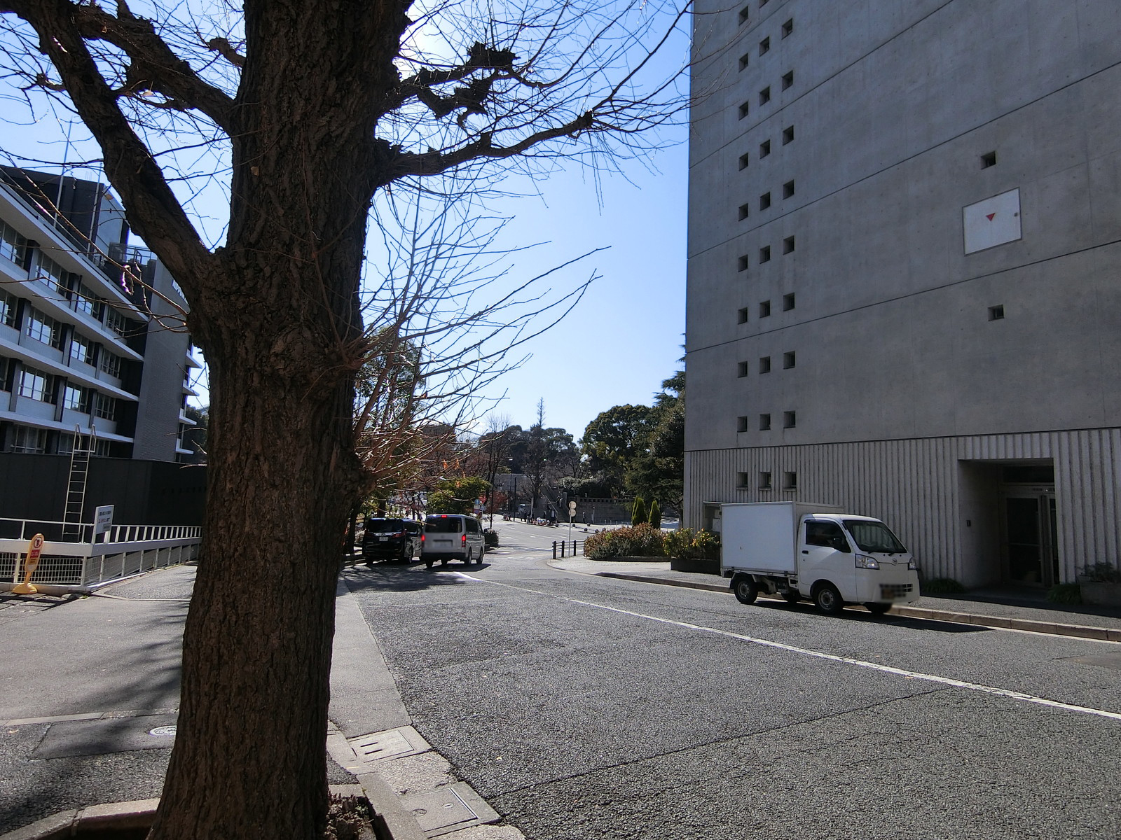 オフィスビル前面の通り