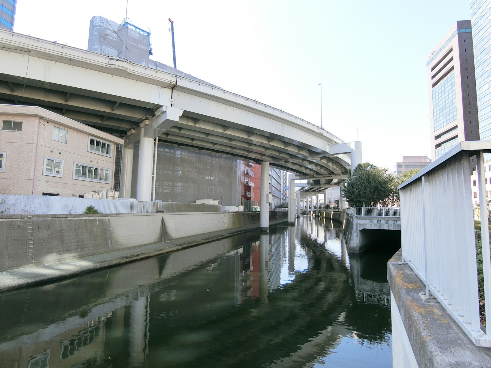 ビル裏の神田川