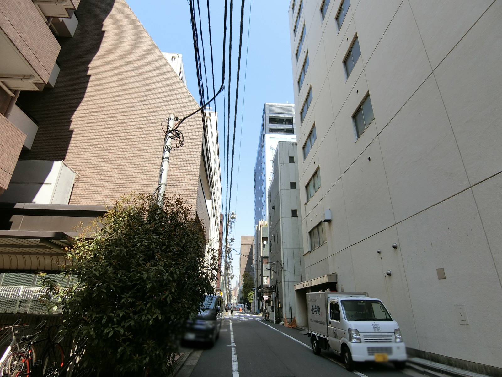 美和ビル前面の通り