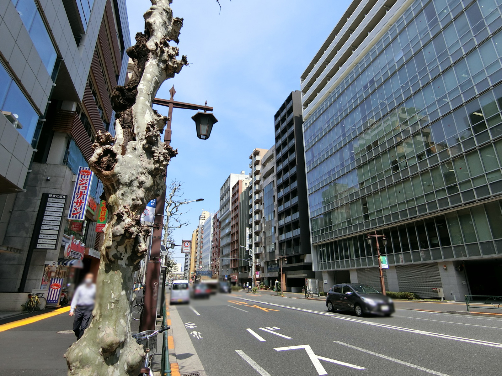 新宿辻ビル前面の明治通り