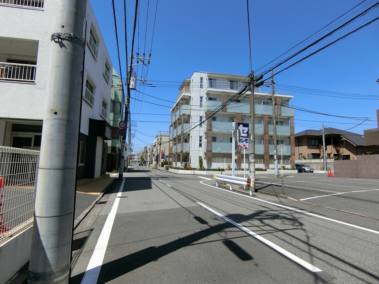 レイクハイム1前面の通り