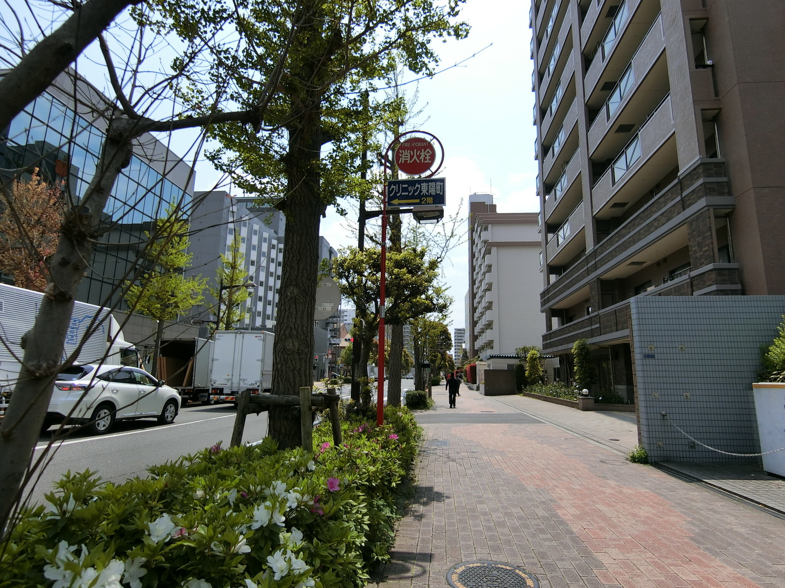 オフィスビル前面の通り