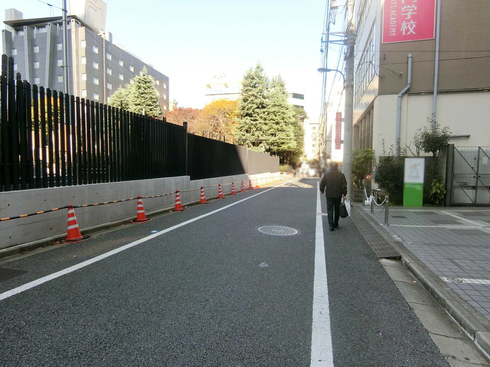 食糧学院ビル前面の通り