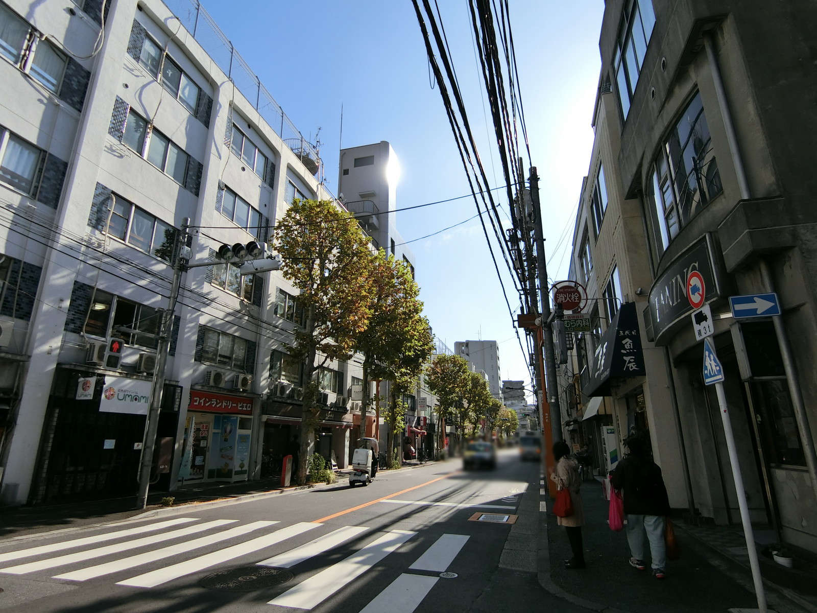 第5長森ビル前面の牛込中央通り