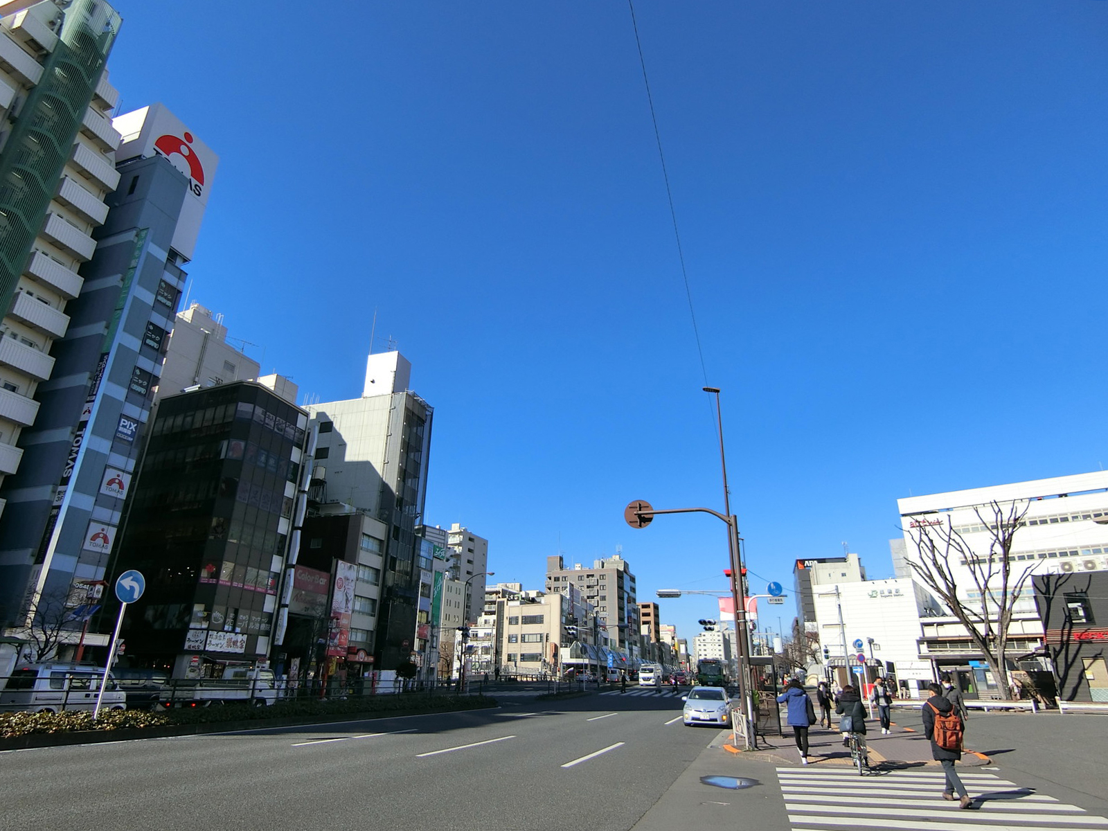 巣一会館前面の白山通り