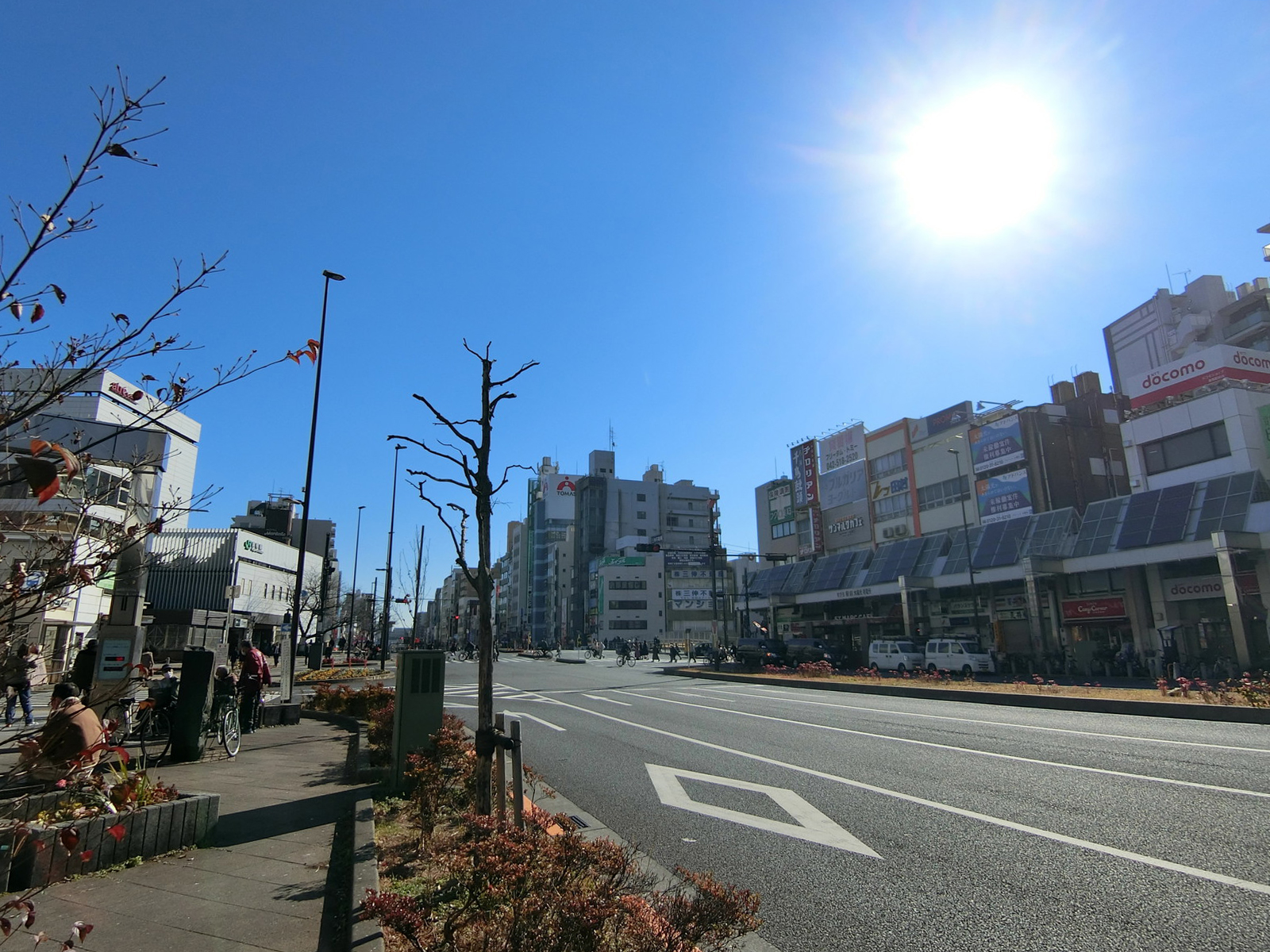 プリマービル前面の白山通り