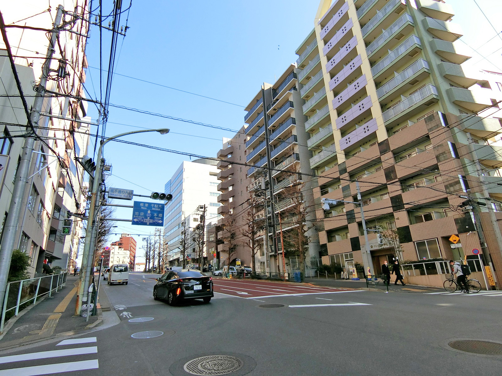 不忍通り沿いに立地