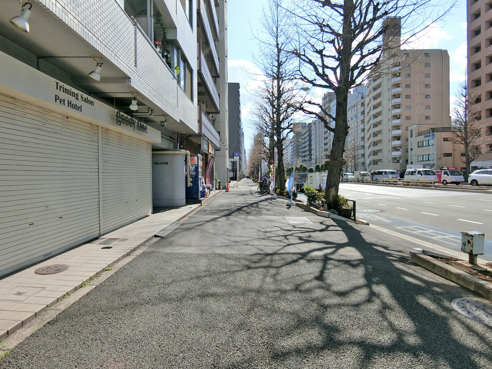 白山下ビル前面の通り