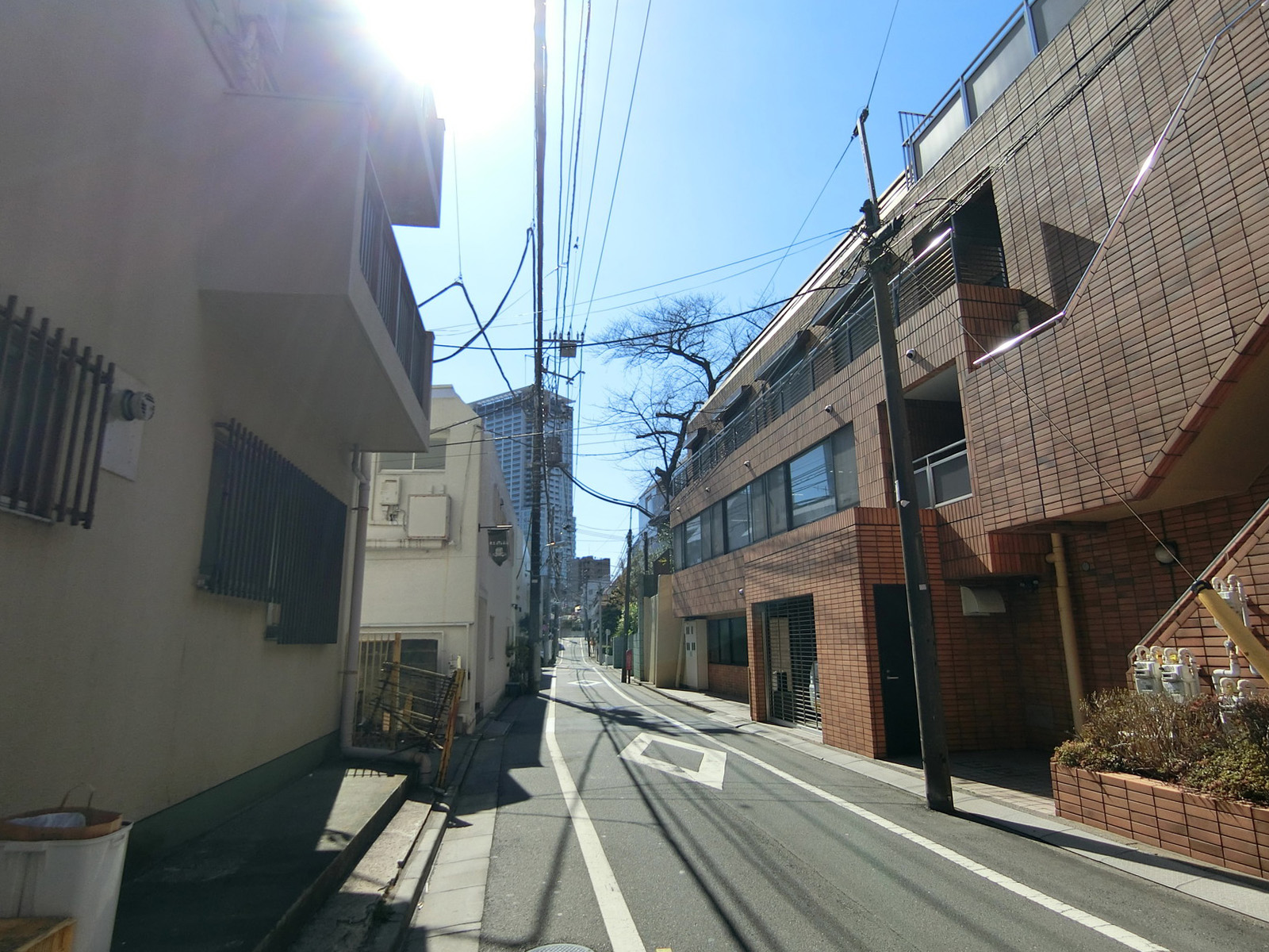 青波楼ビル前面の通り