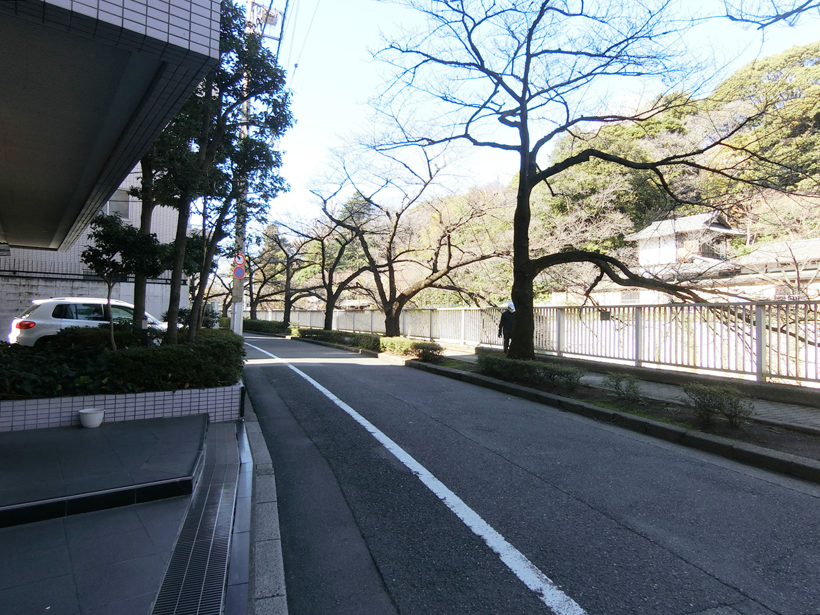 山水ビル前面の通り