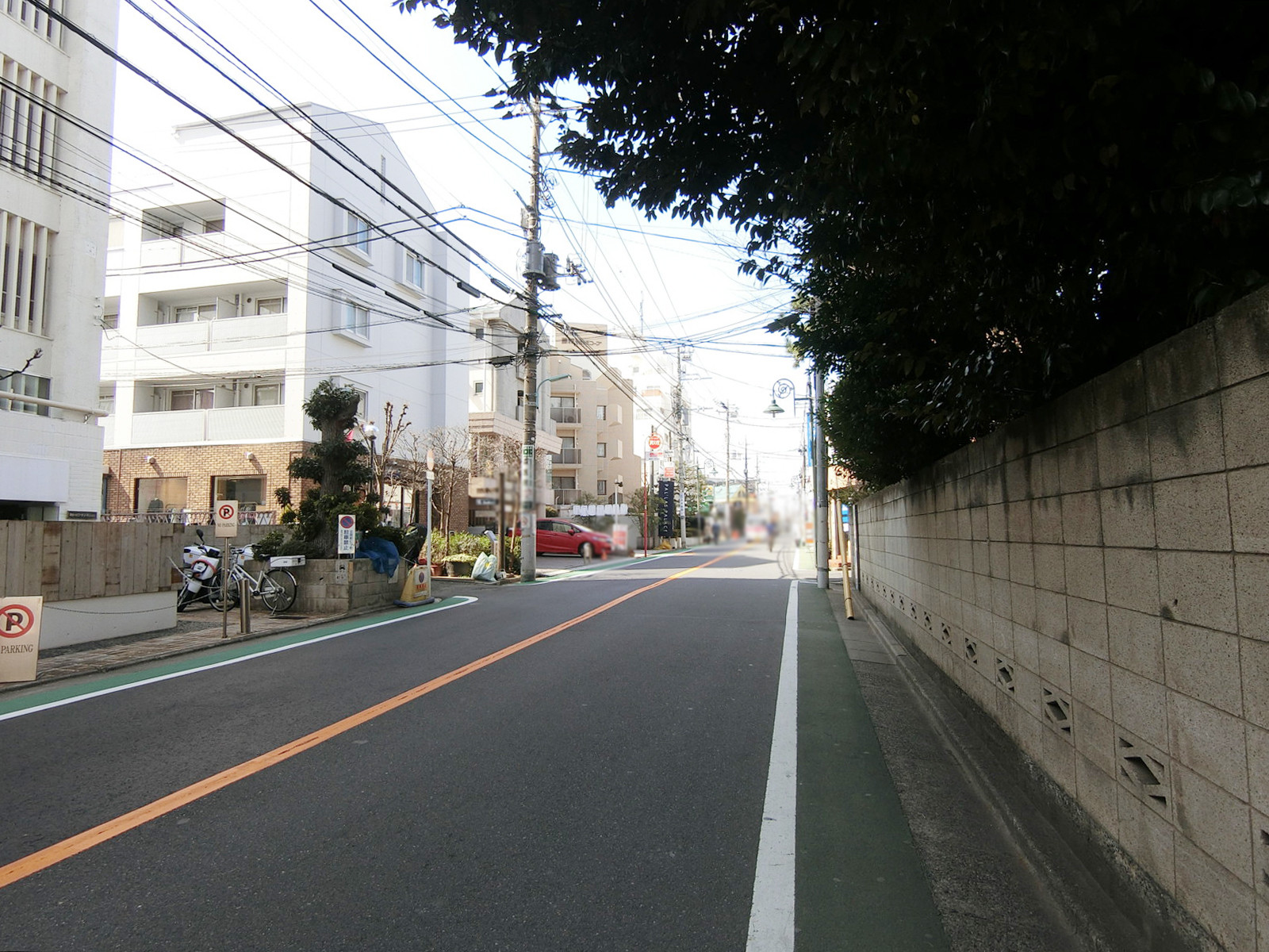 自由ヶ丘ロータリーマンション前面のすずかけ通り