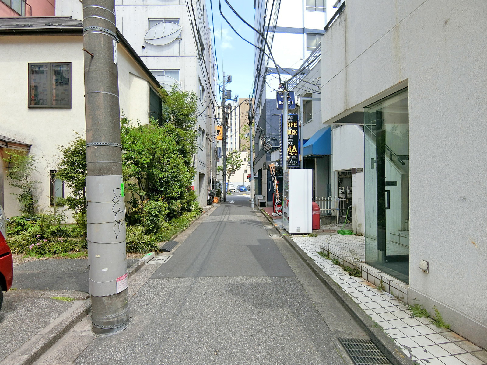 アサショー早稲田ビル前面の通り