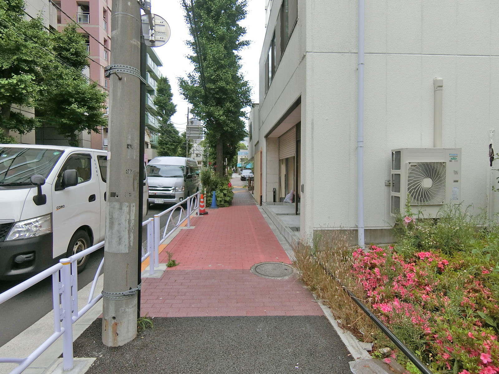青葉台Aハウス前面の通り
