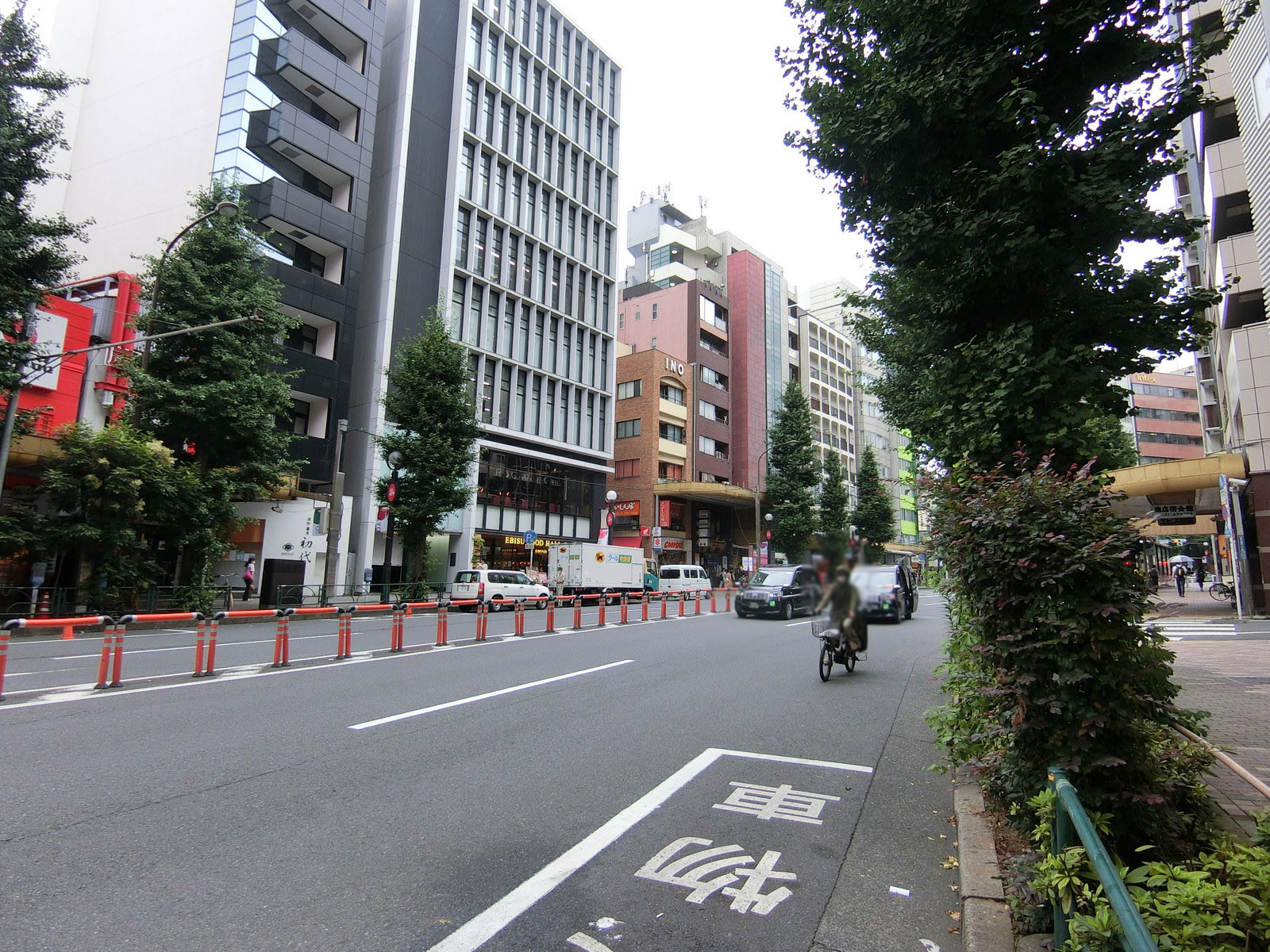 ビル前の駒沢通り