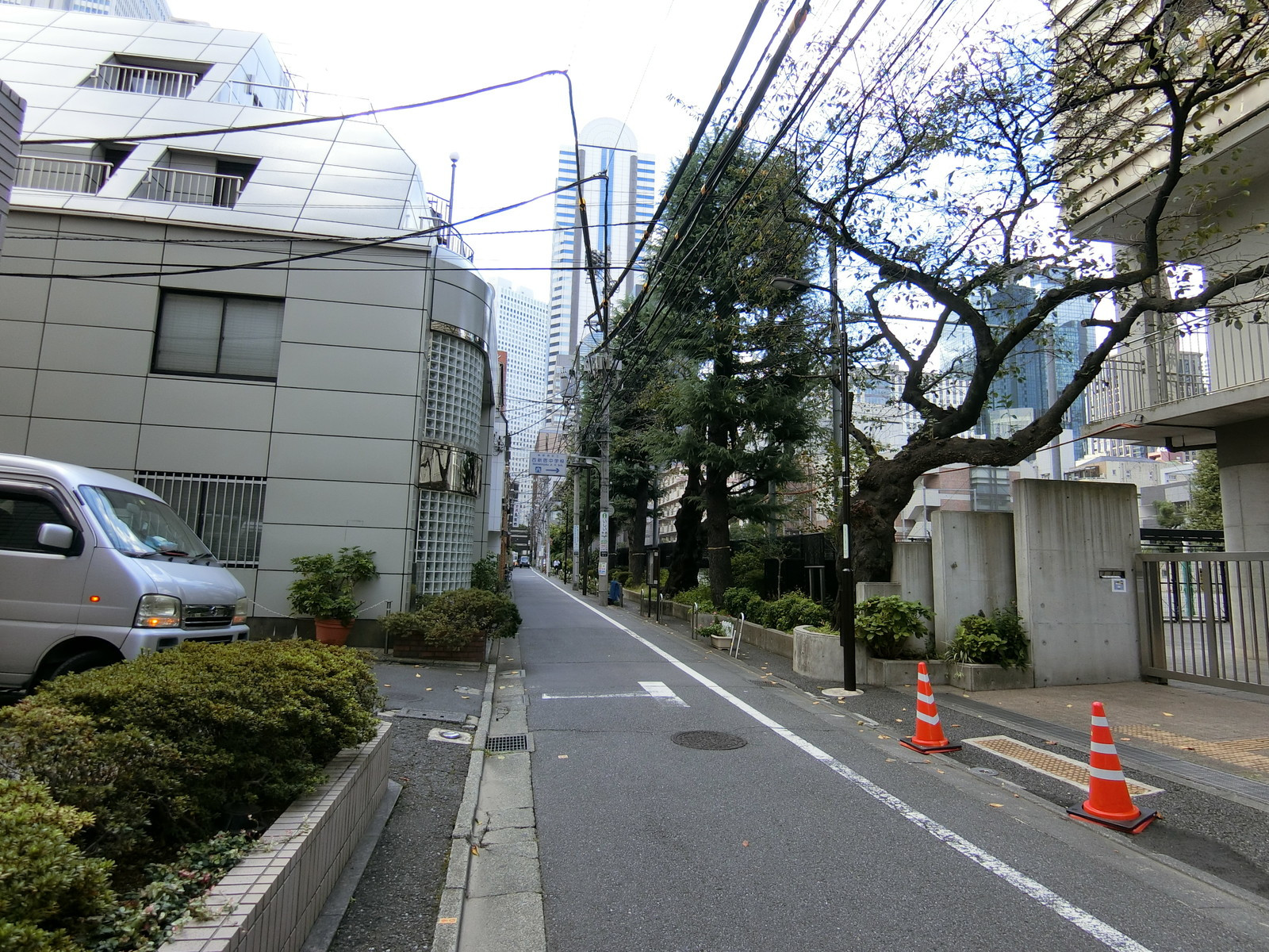 西新宿ワイビル前面の通り