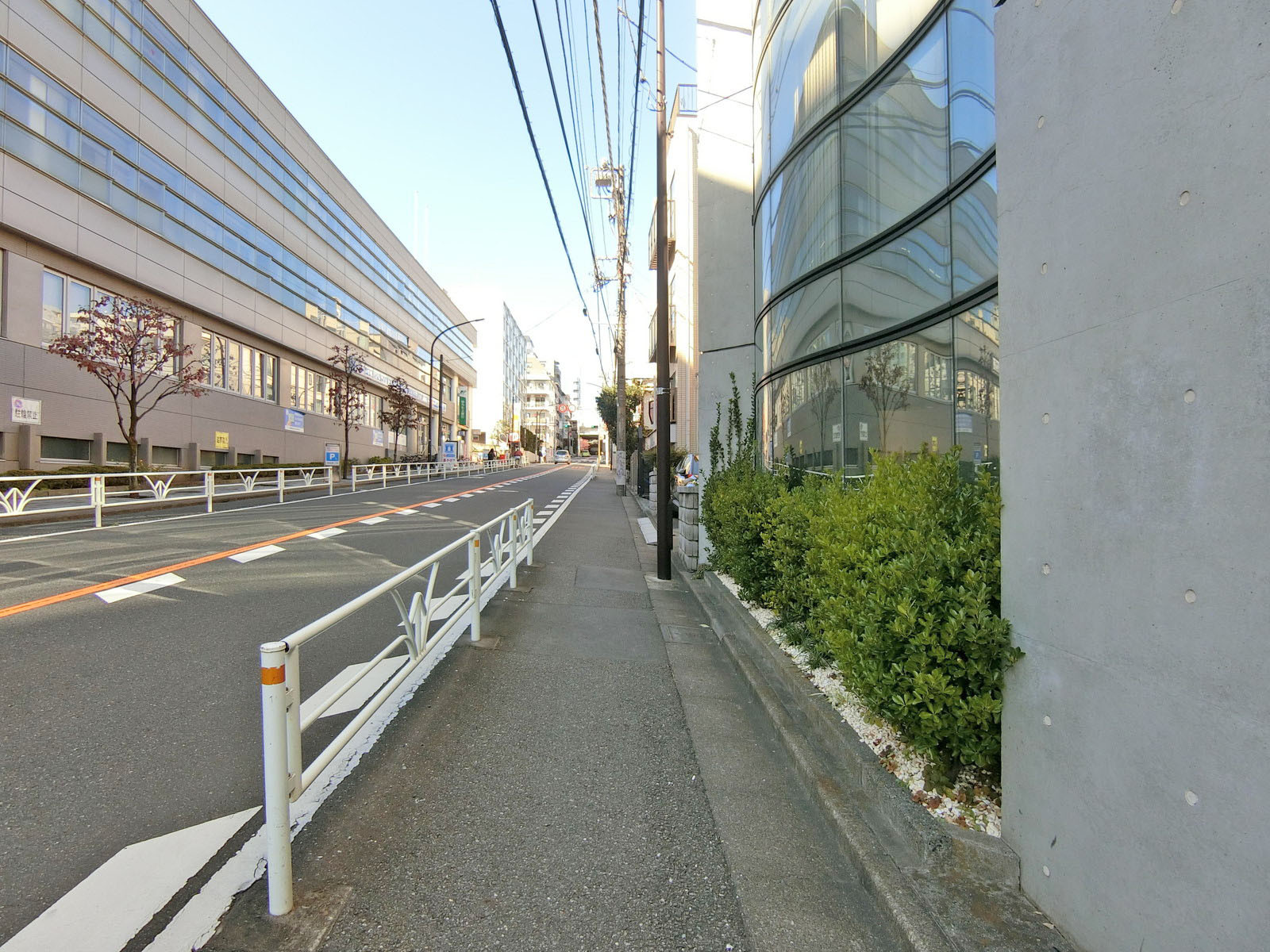 渋谷区初台二丁目ビル前面の通り