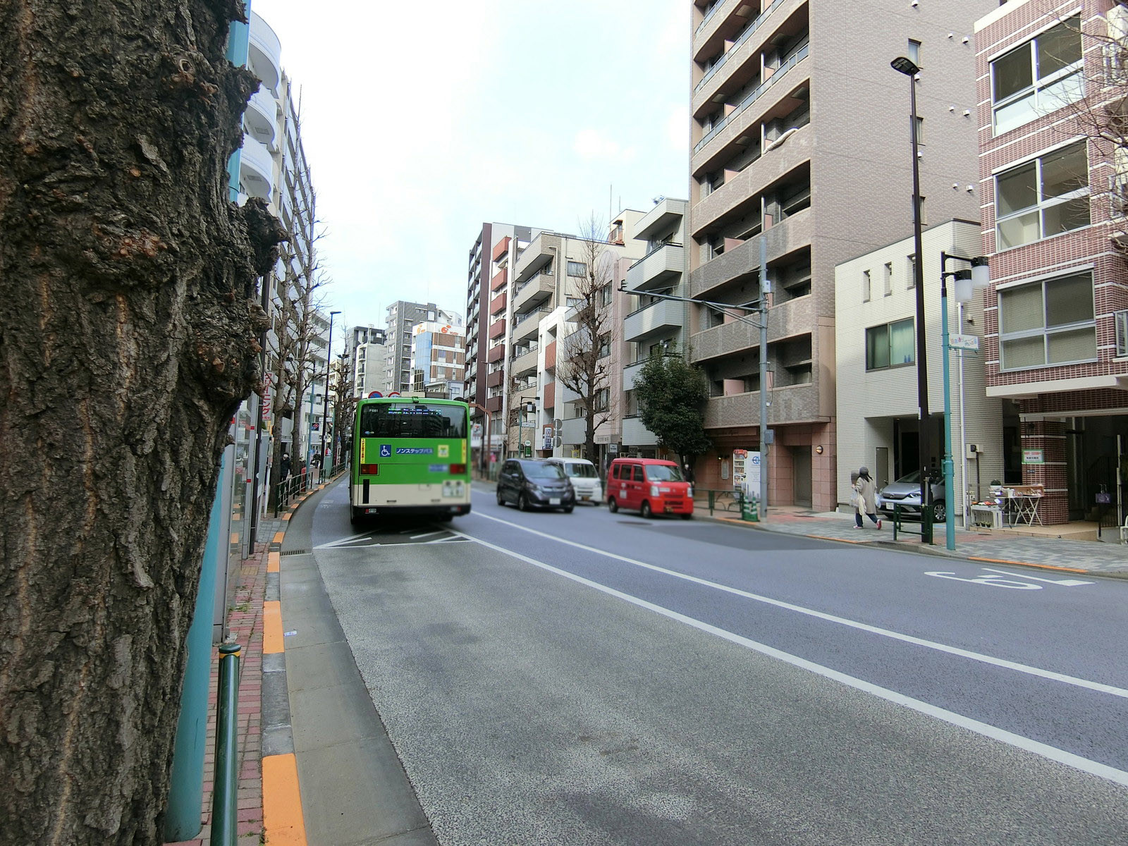目白ハイビル前面の目白通り