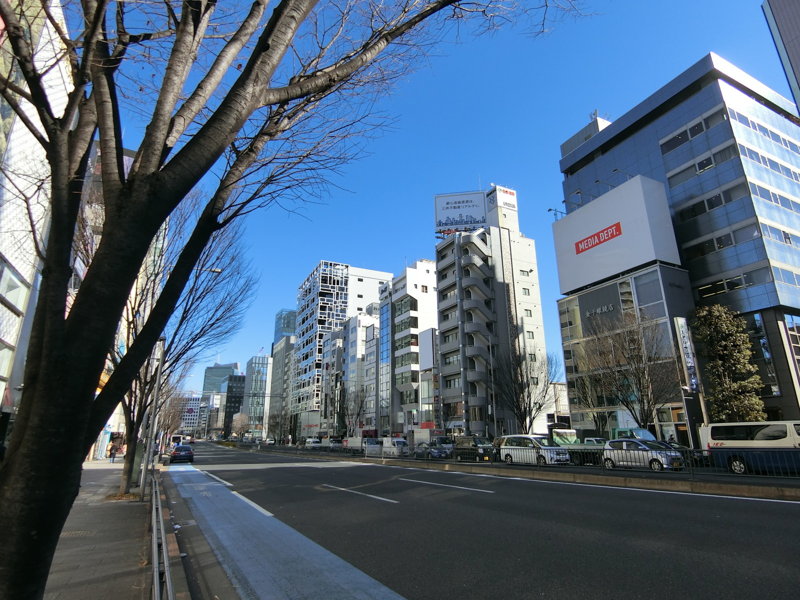 南青山キミジマビル前面の青山通り