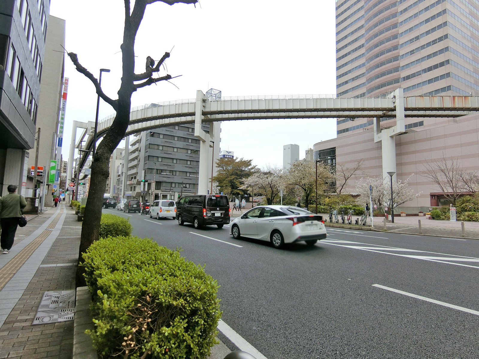 千葉新町ビル前面の千葉街道