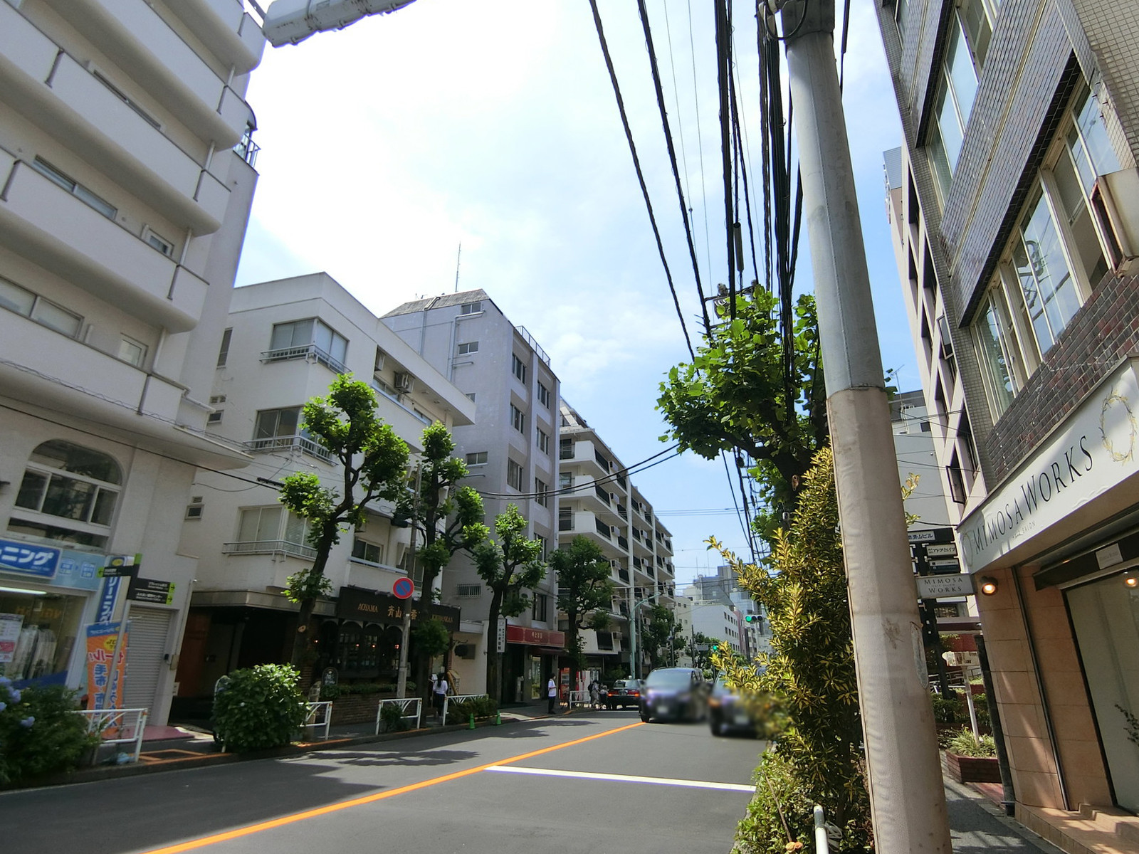 東銀青山ビル前面の八幡通り