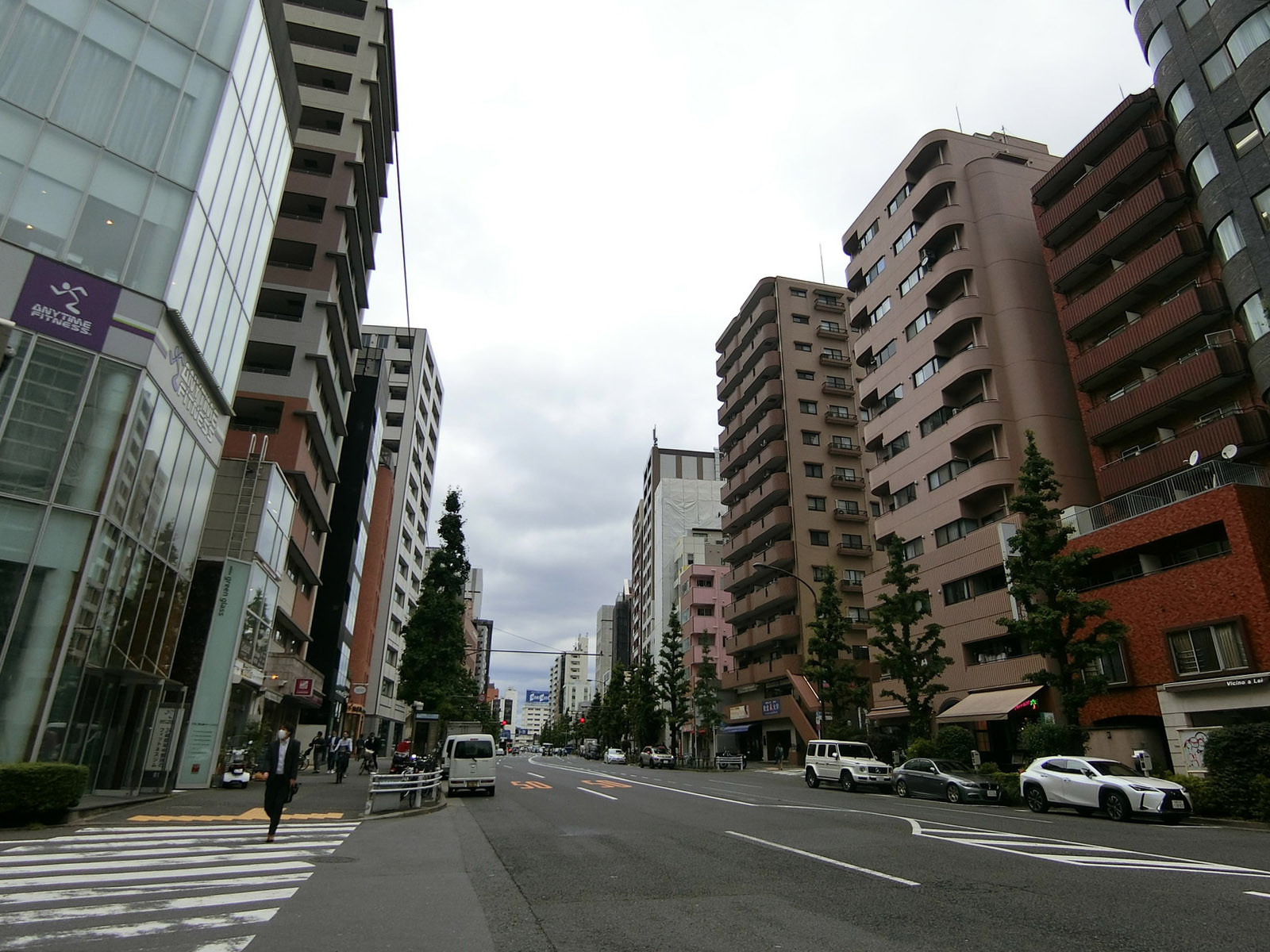 朝井ビル前面の駒沢通り