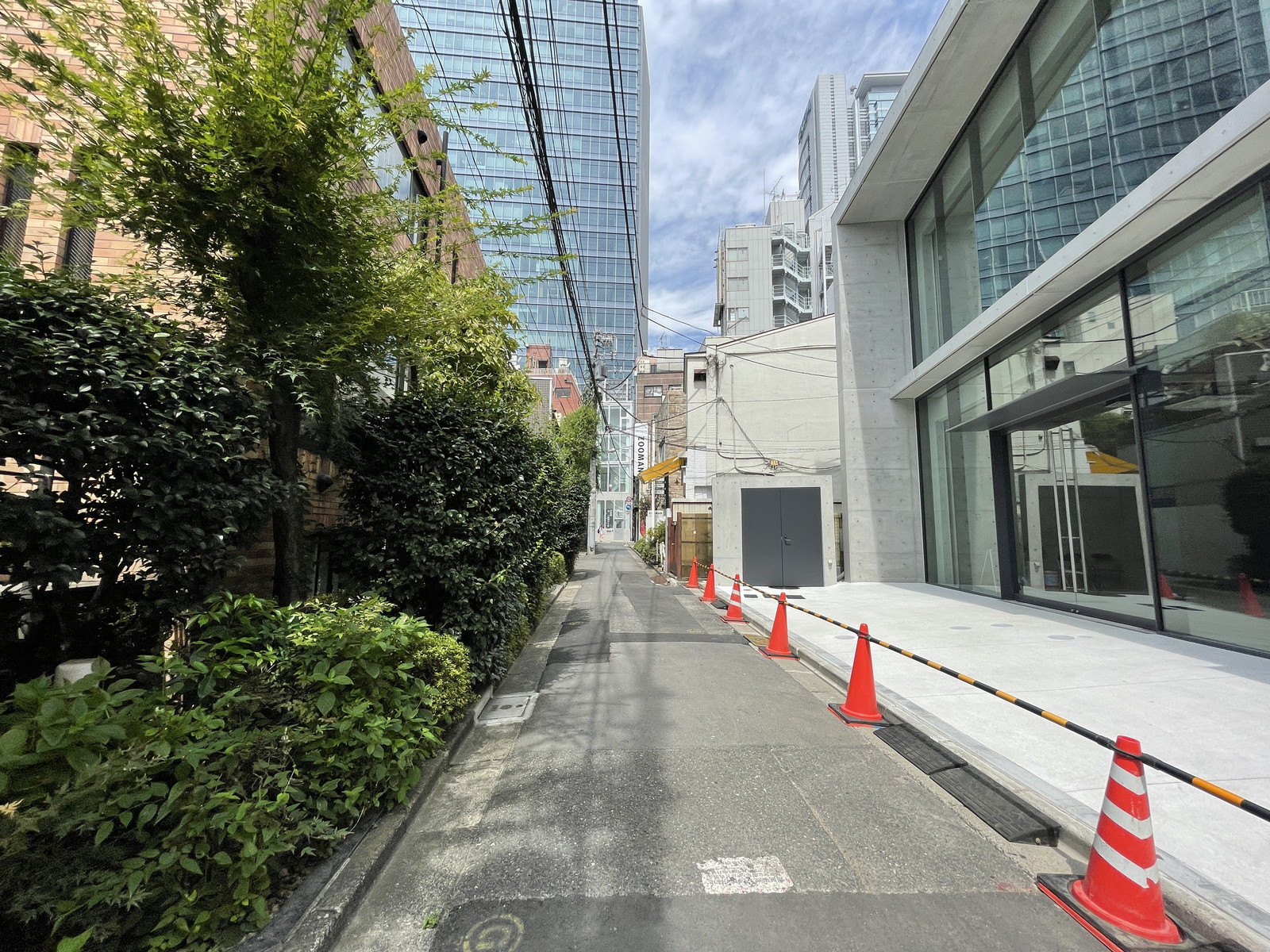 オフィスビル前面の通り