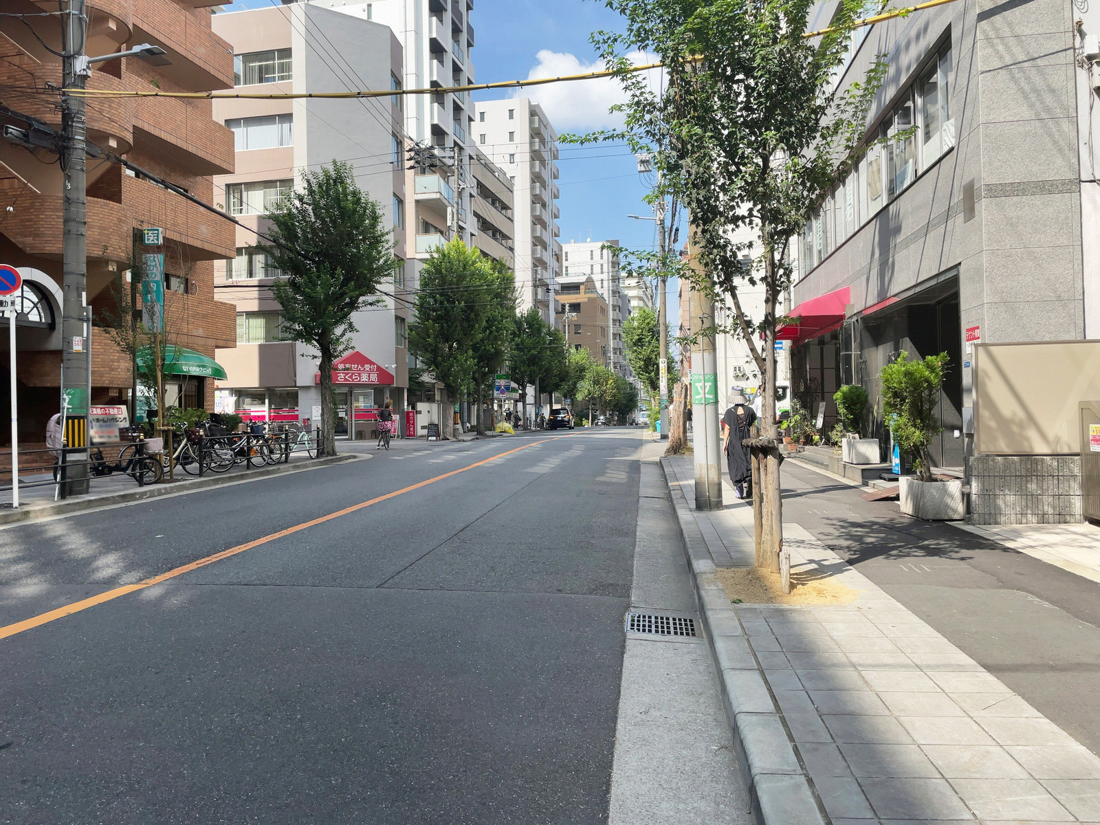 山田ビル前面の暗越奈良街道