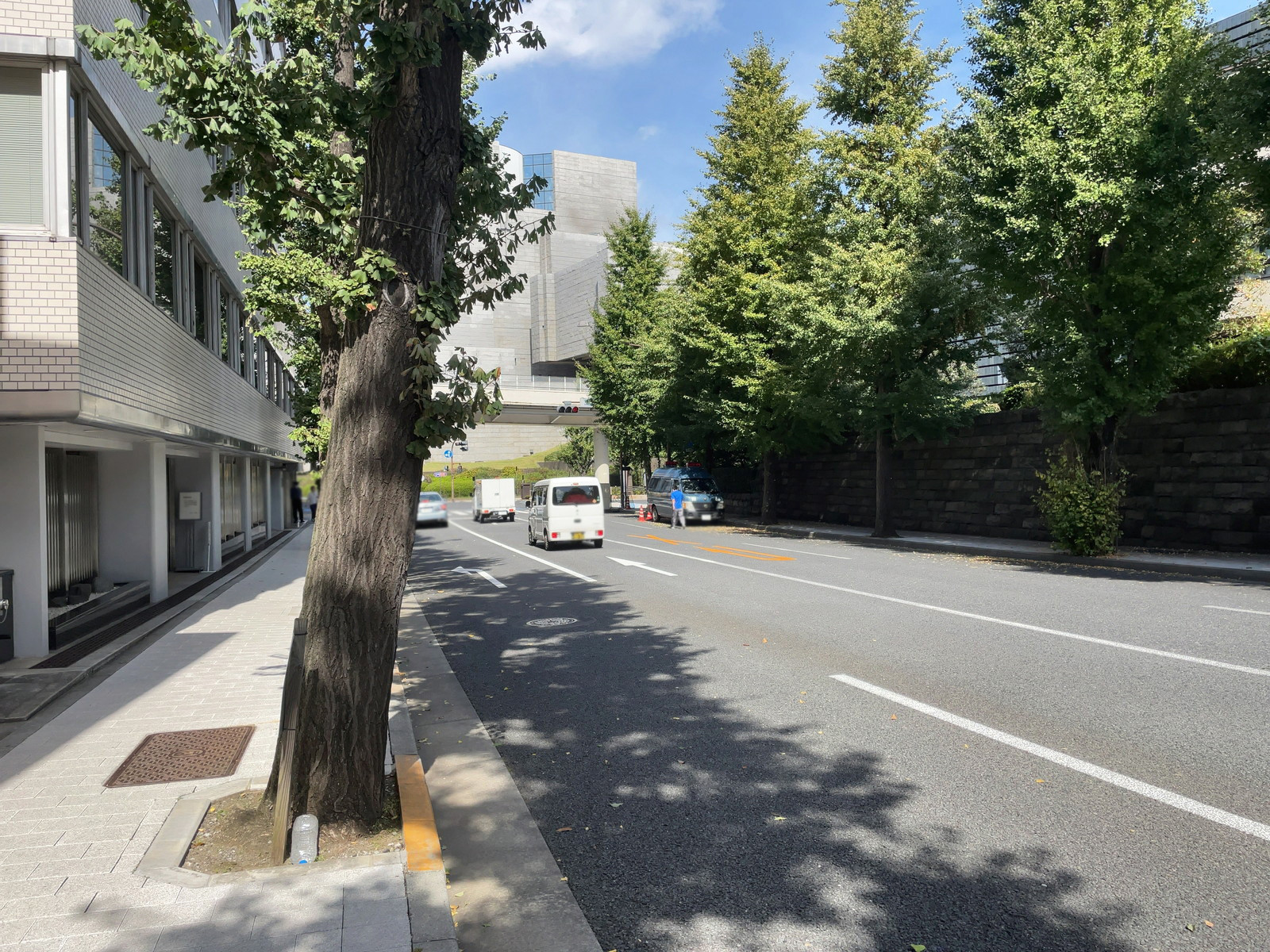 永田町パレスサイドビル前面の通り