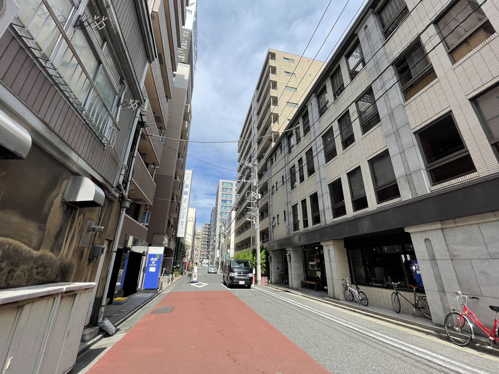 中町ビル前面の通り