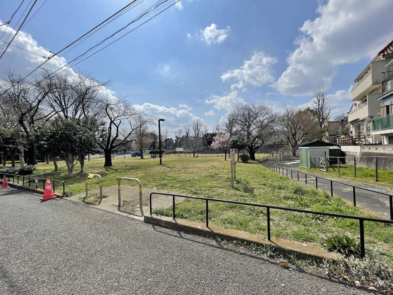 向かいの草地広場