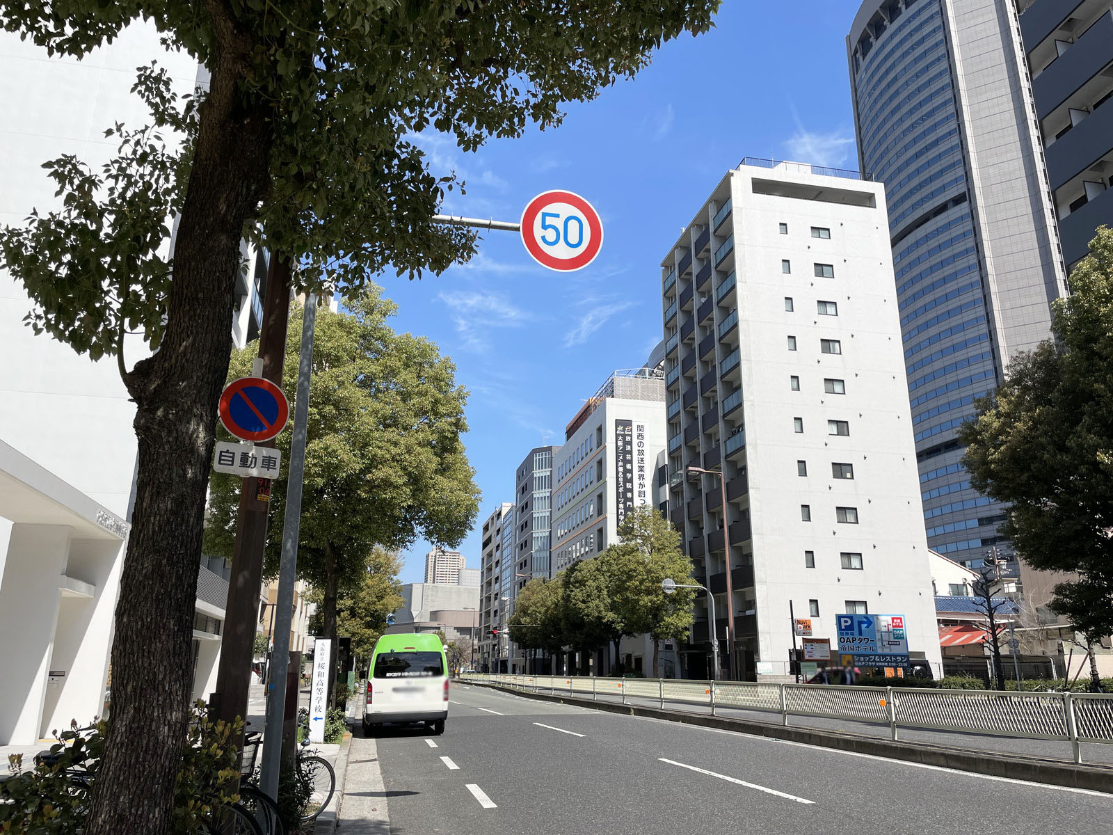 東天満エンビイビル前面の通り