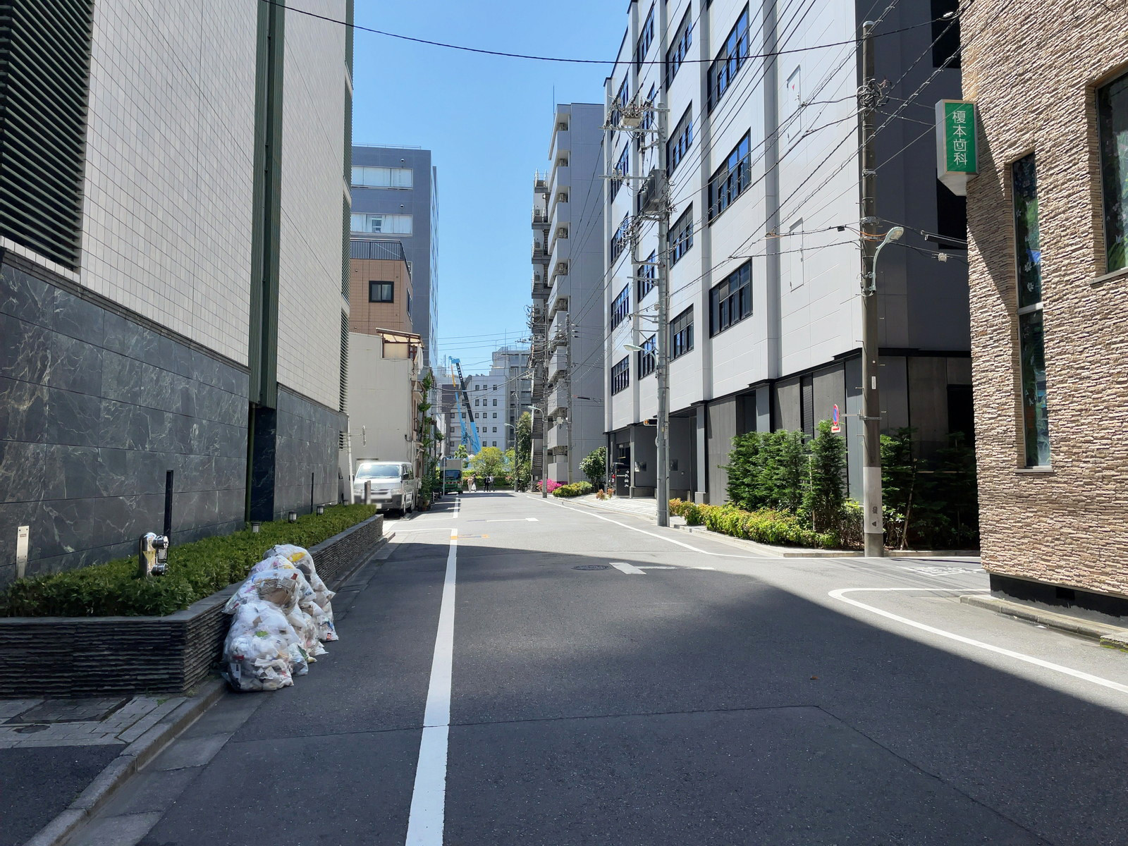 新富MSビル前面の通り