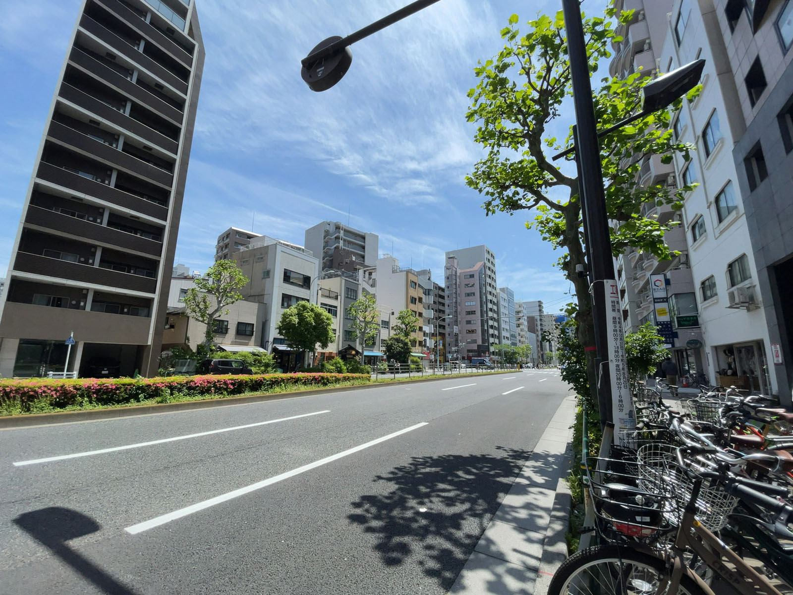 盛光伸光ビル前面の通り