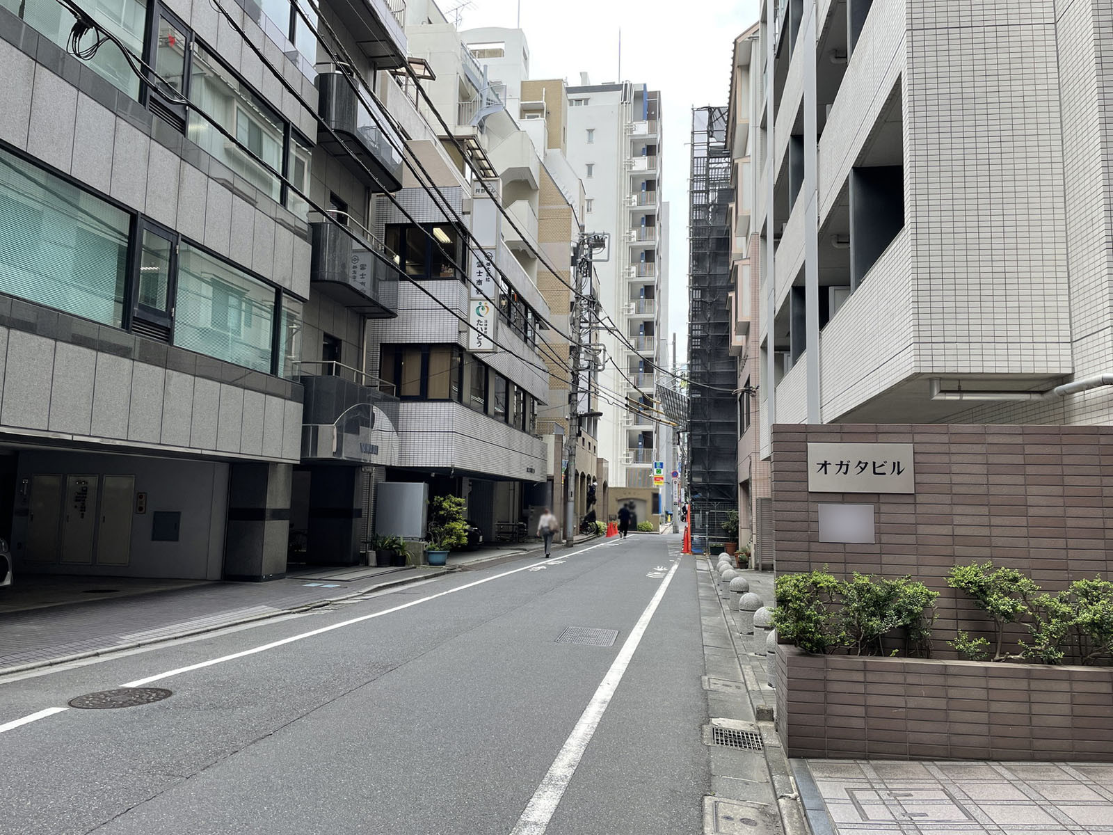 オガタビル前面の通り